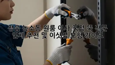 정읍 농소동 원룸 이사, 걱정 뚝! 전문 업체 추천 및 이삿짐 보험 가이드